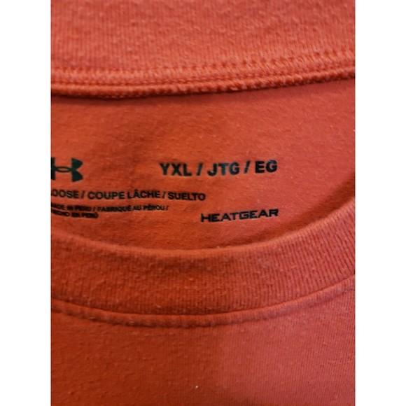Under Armour Heat Gear Youth XL Loose “Full Time Job” Basketball Logo Red TShirt - Picture 3 of 6